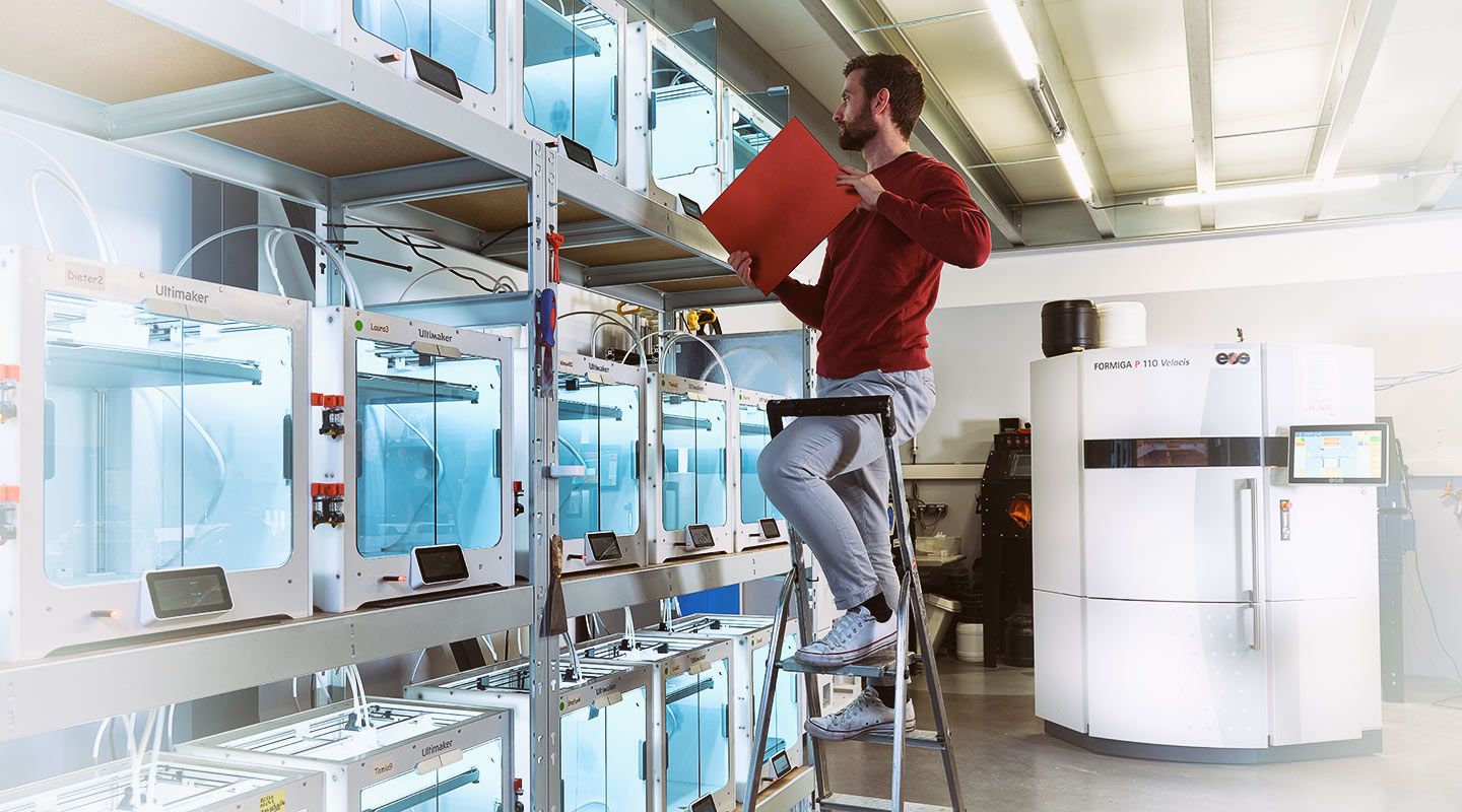 3D-Point Produktionshalle in Schöneiche bei Berlin mit Bambu Lab und EOS Formiga SLS-Anlage